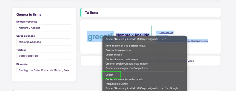 Paso 0: Generar y copiar la firma