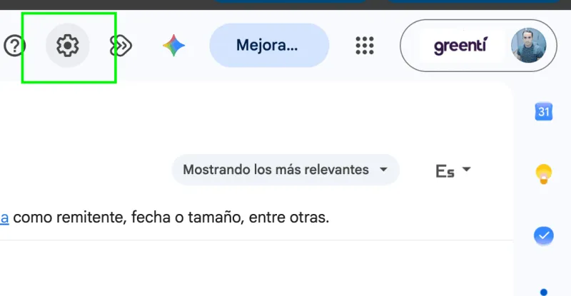 Paso 1: Acceder a Configuración en Gmail